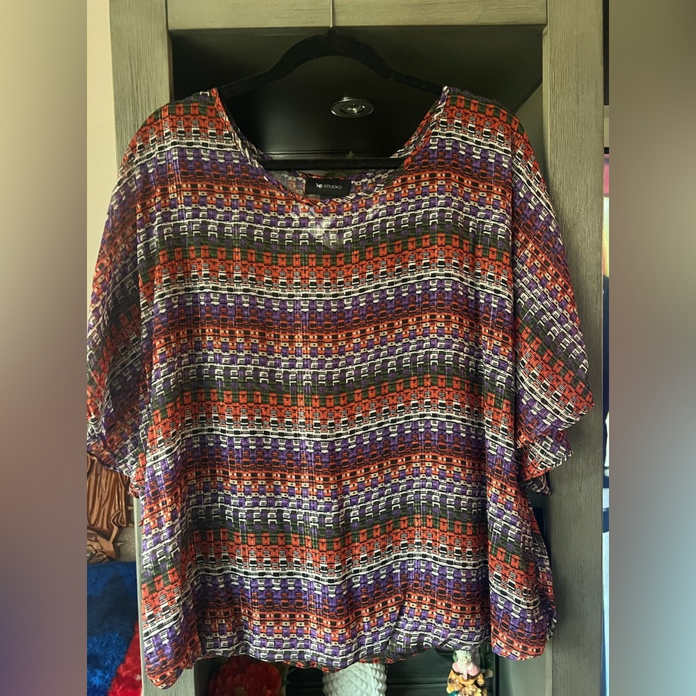 AB Studio Vibrant Striped Blouse
